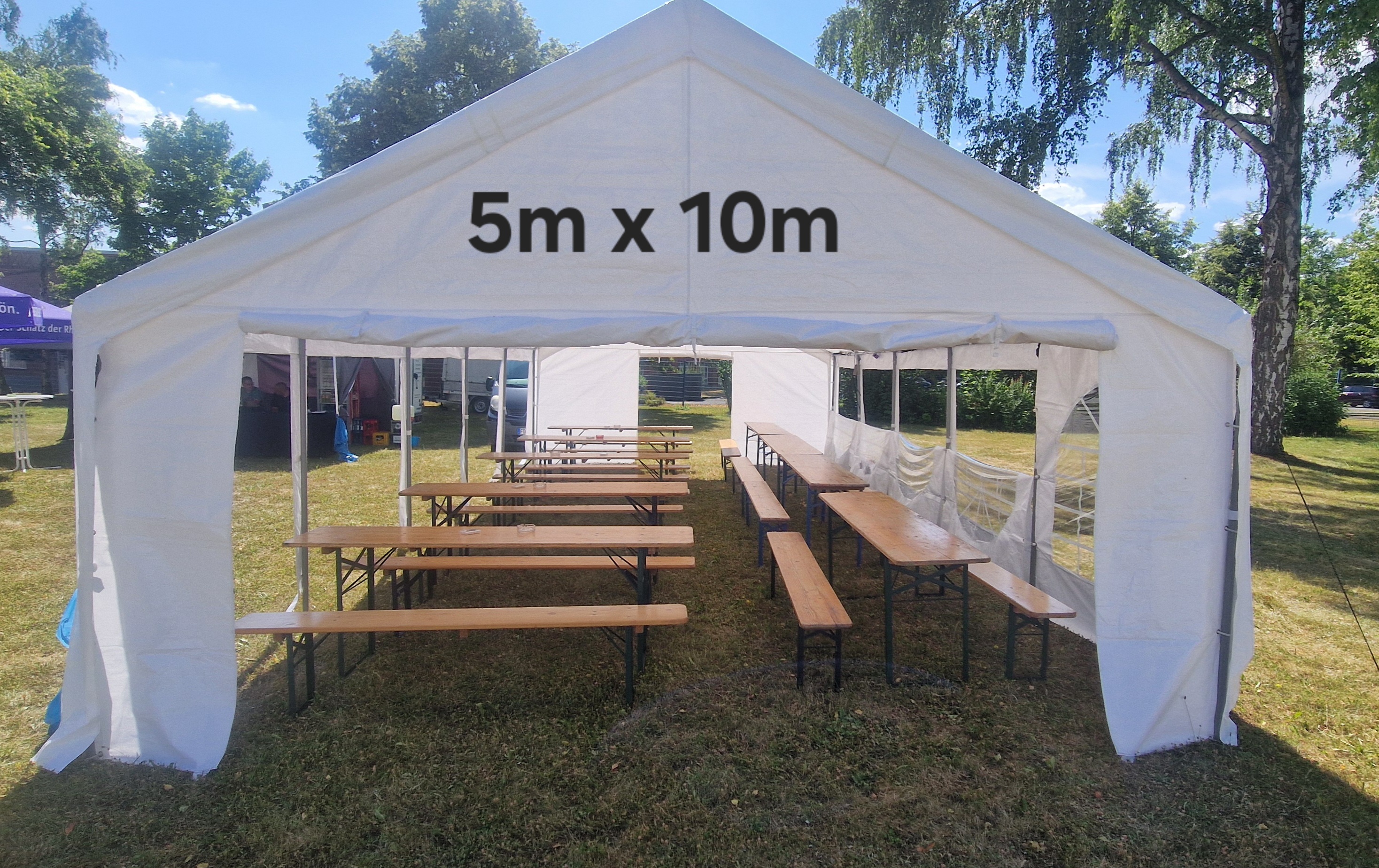 Ansicht Zelt 5 x 10 mtr.
